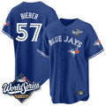 Ldoa T.Blue Jays #57 Shane Bieber Player Royal 2025 World Series All Stitched Jerseys