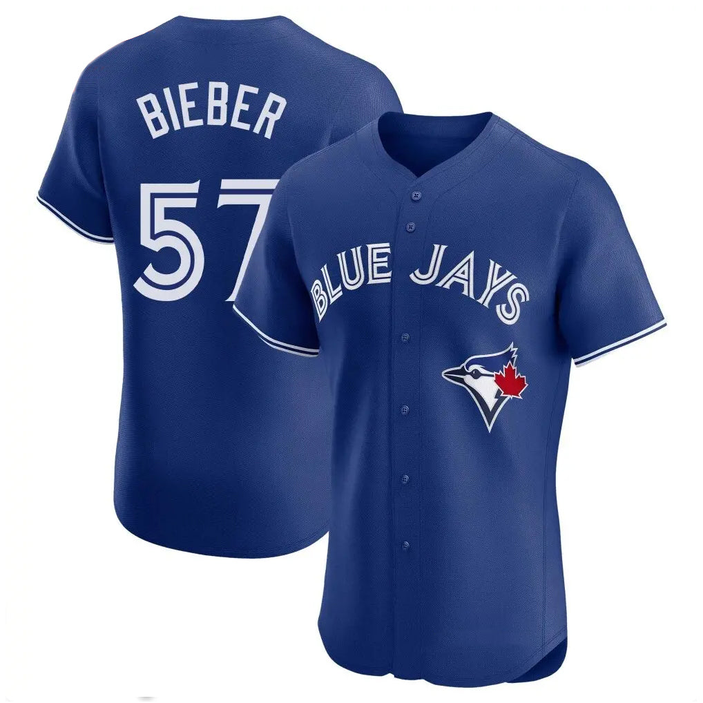 Ldoa T.Blue Jays #57 Shane Bieber Player Royal Elite Home Limited Stitched Jerseys