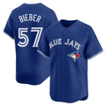 Ldoa T.Blue Jays #57 Shane Bieber Player Royal Home Stitched Jerseys