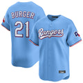 Ldoa T.Rangers #21 Jake Burger Player Light Blue Home Limited Stitched Jerseys