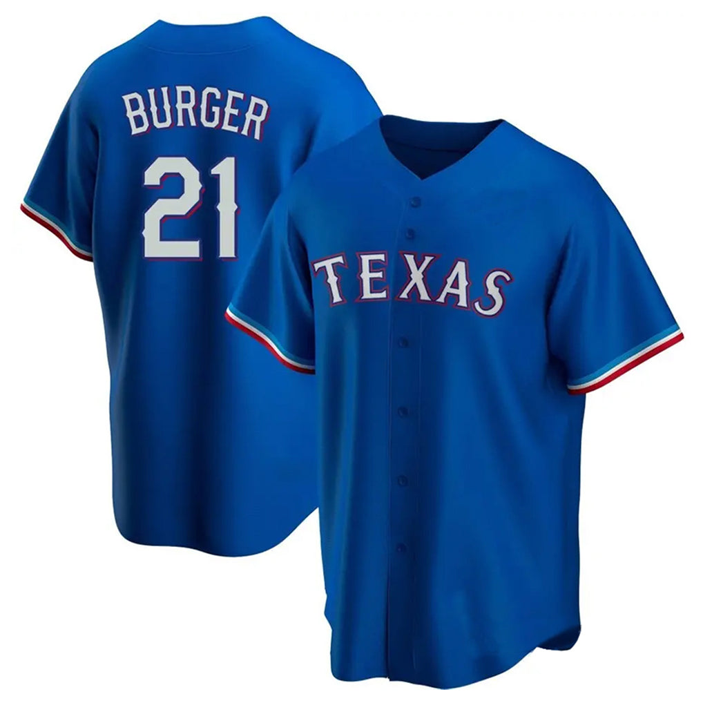 Ldoa T.Rangers #21 Jake Burger Player Royal Home Replica Game Stitched Jerseys