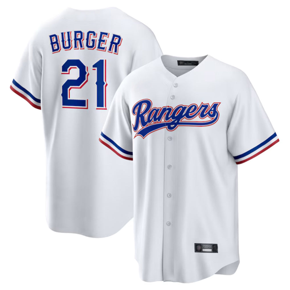 Ldoa T.Rangers #21 Jake Burger Player White Home Limited Stitched Jerseys