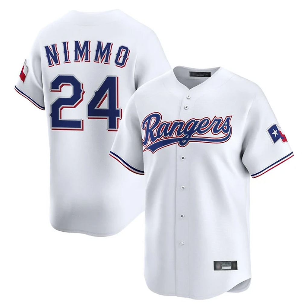 Ldoa T.Rangers #24 Brandon Nimmo Player White Home Limited Stitched Jerseys