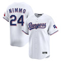 Ldoa T.Rangers #24 Brandon Nimmo Player White Home Limited Stitched Jerseys