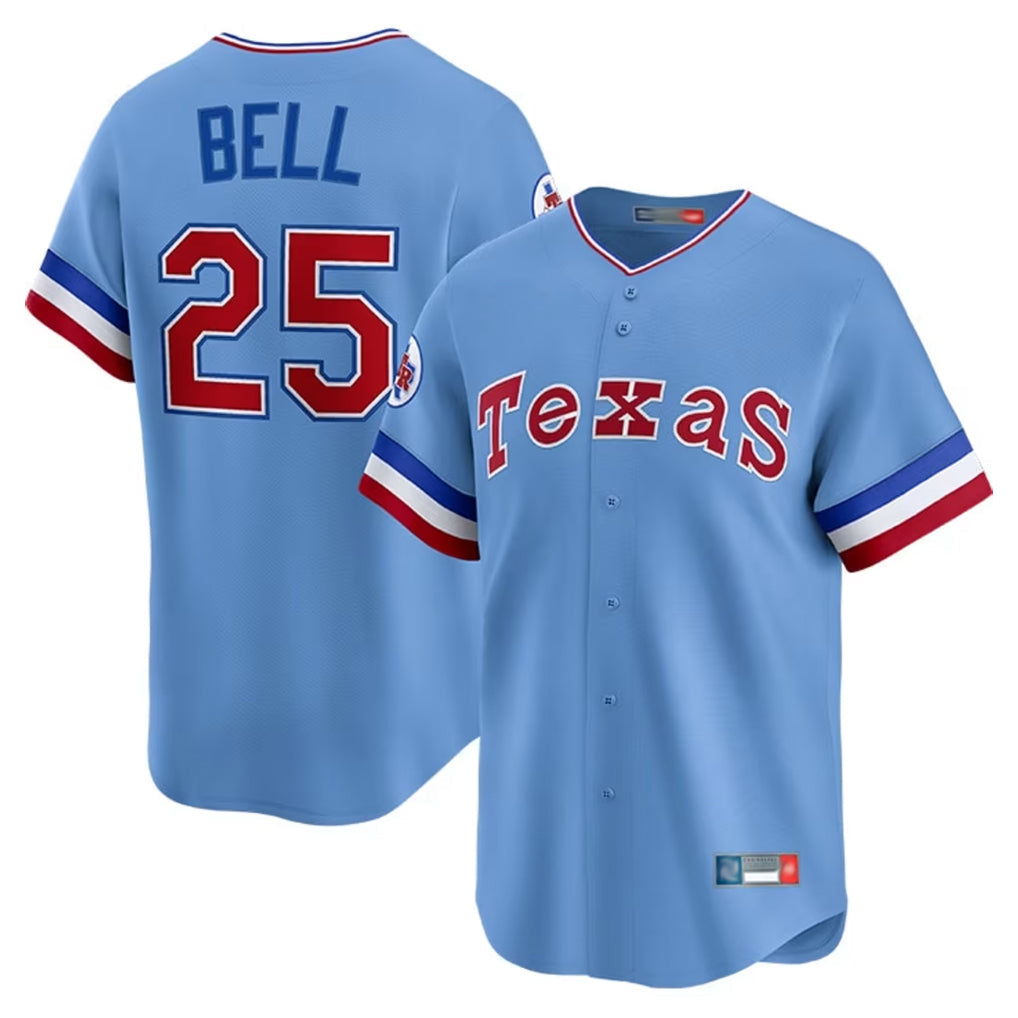 Ldoa T.Rangers #25 Buddy Bell Player Blue Home City Connect Limited Stitched Jerseys