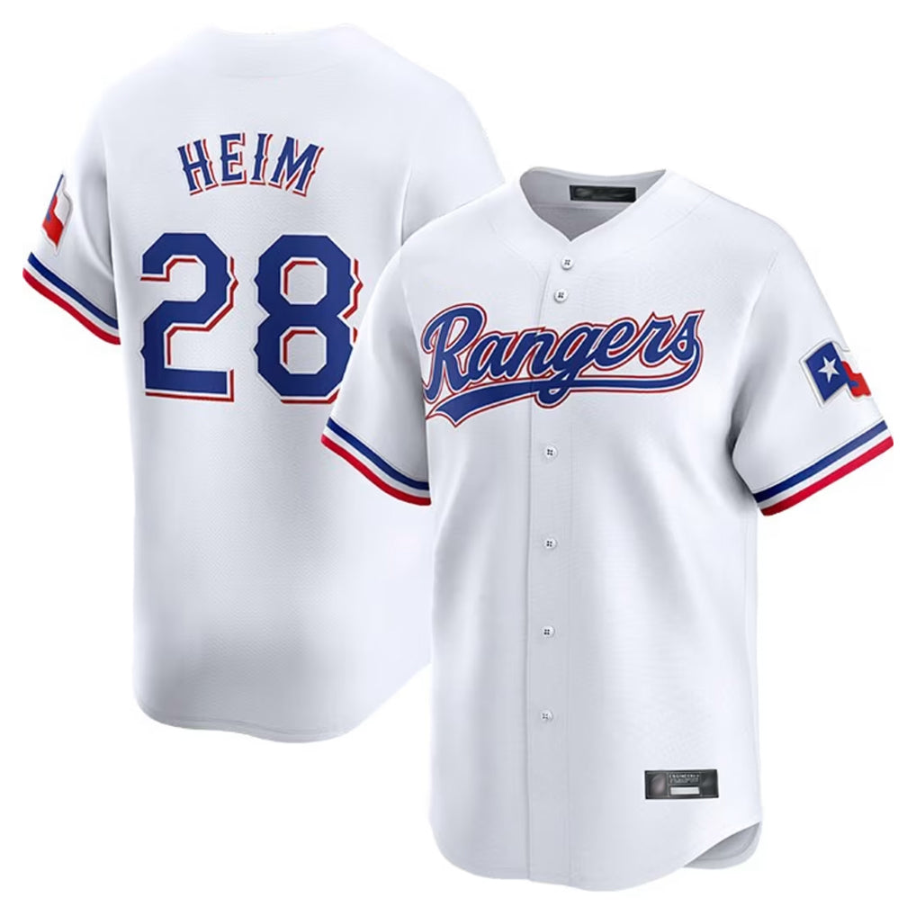 Ldoa T.Rangers #28 Jonah Heim Player White Home Limited Stitched Jerseys
