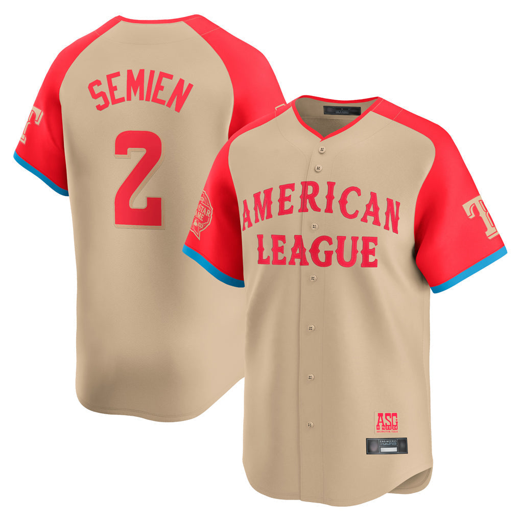 Ldoa T.Rangers #2 Marcus Semien Player Cream American League All-Star Game Limited Stitched Jerseys