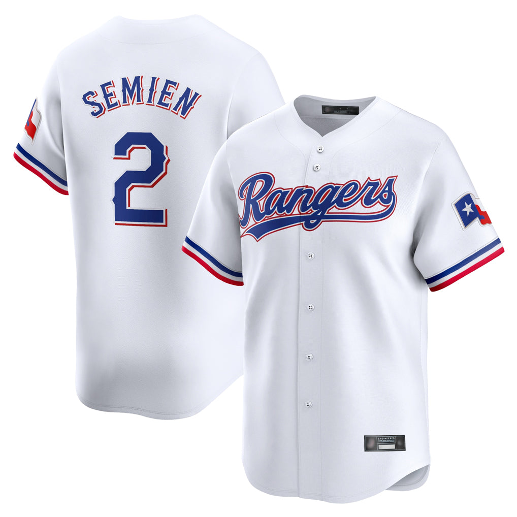 Ldoa T.Rangers #2 Marcus Semien Player White Home Limited Stitched Jerseys