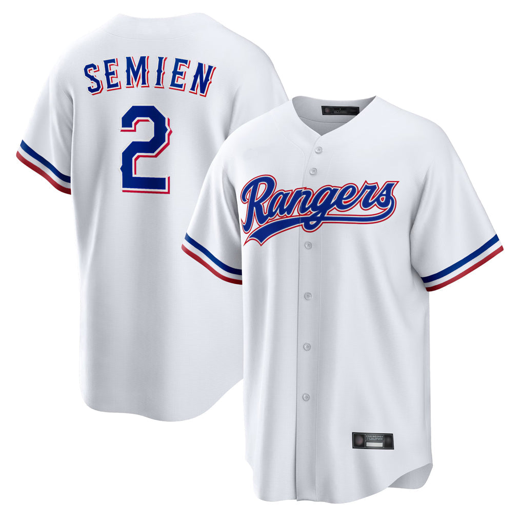 Ldoa T.Rangers #2 Marcus Semien Player White Replica Game Stitched Jerseys