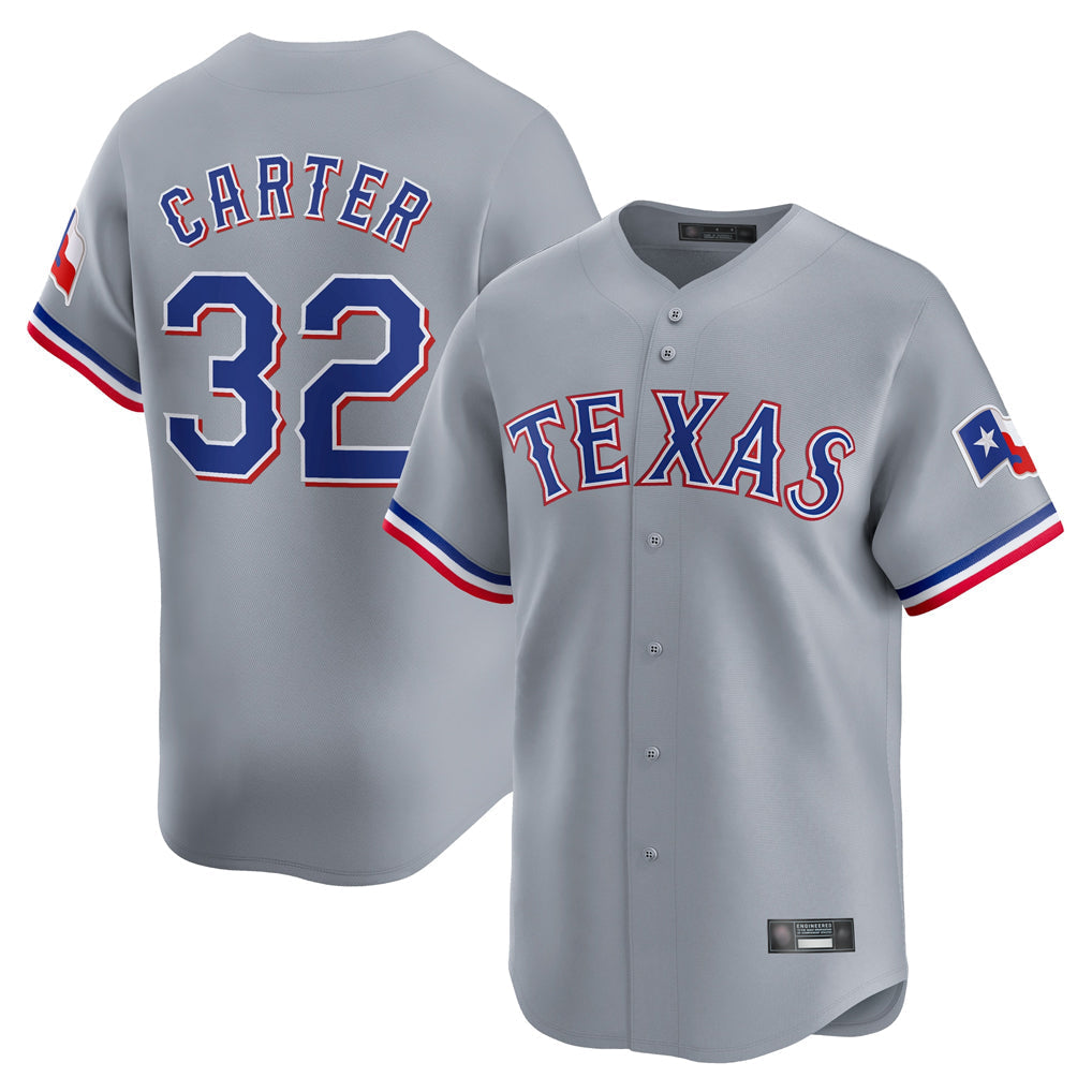 Ldoa T.Rangers #32 Evan Carter Player Gray Home Limited Stitched Jerseys