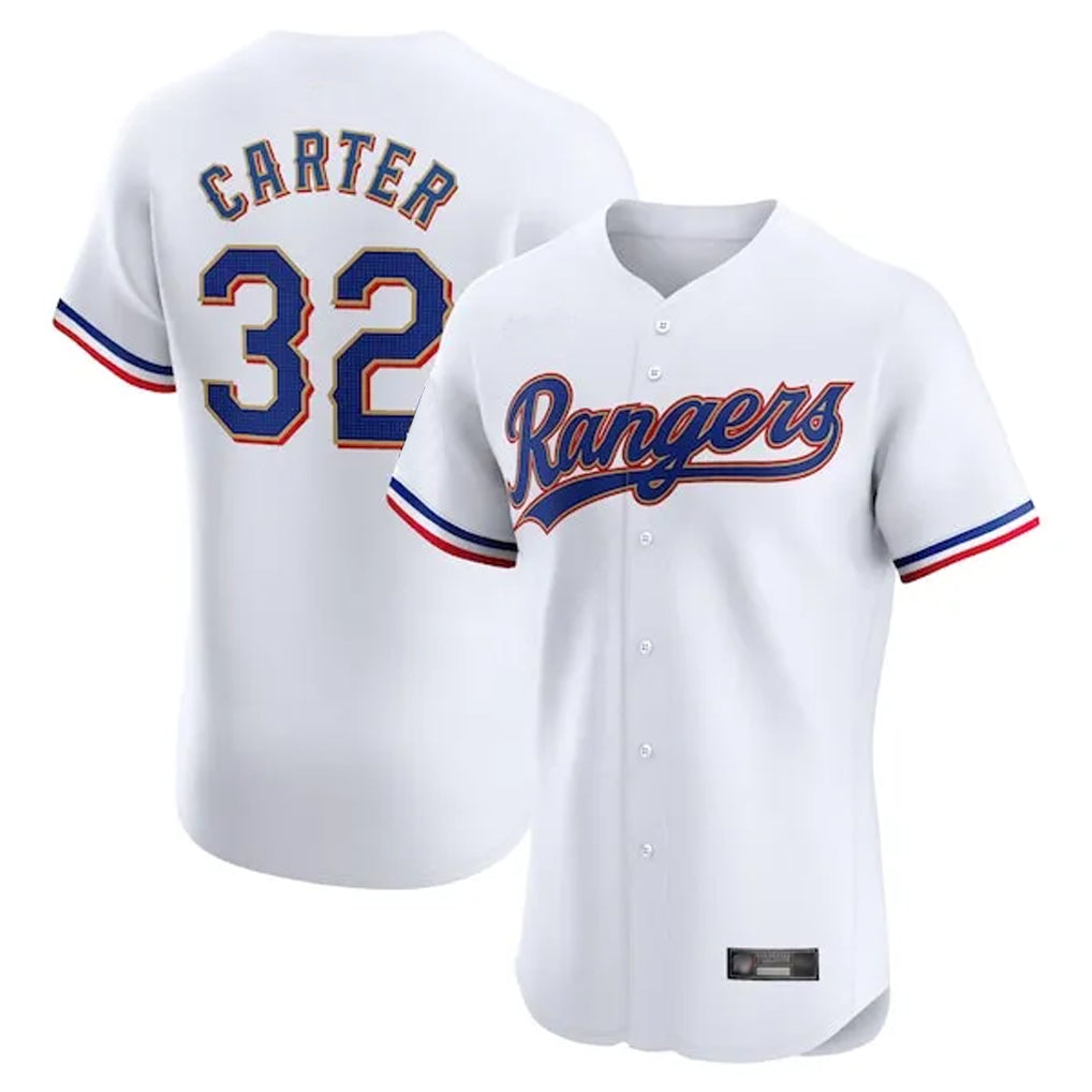 Ldoa T.Rangers #32 Evan Carter Player White Home Limited Elite Stitched Jerseys