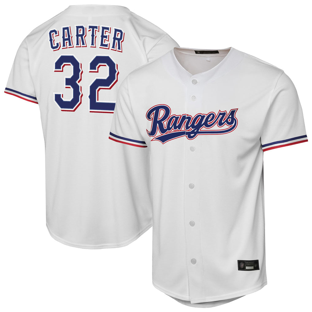 Ldoa T.Rangers #32 Evan Carter Player White Home Replica Stitched Jerseys