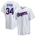 Ldoa T.Rangers #34 Nolan Ryan Player White Home Game Stitched Jerseys