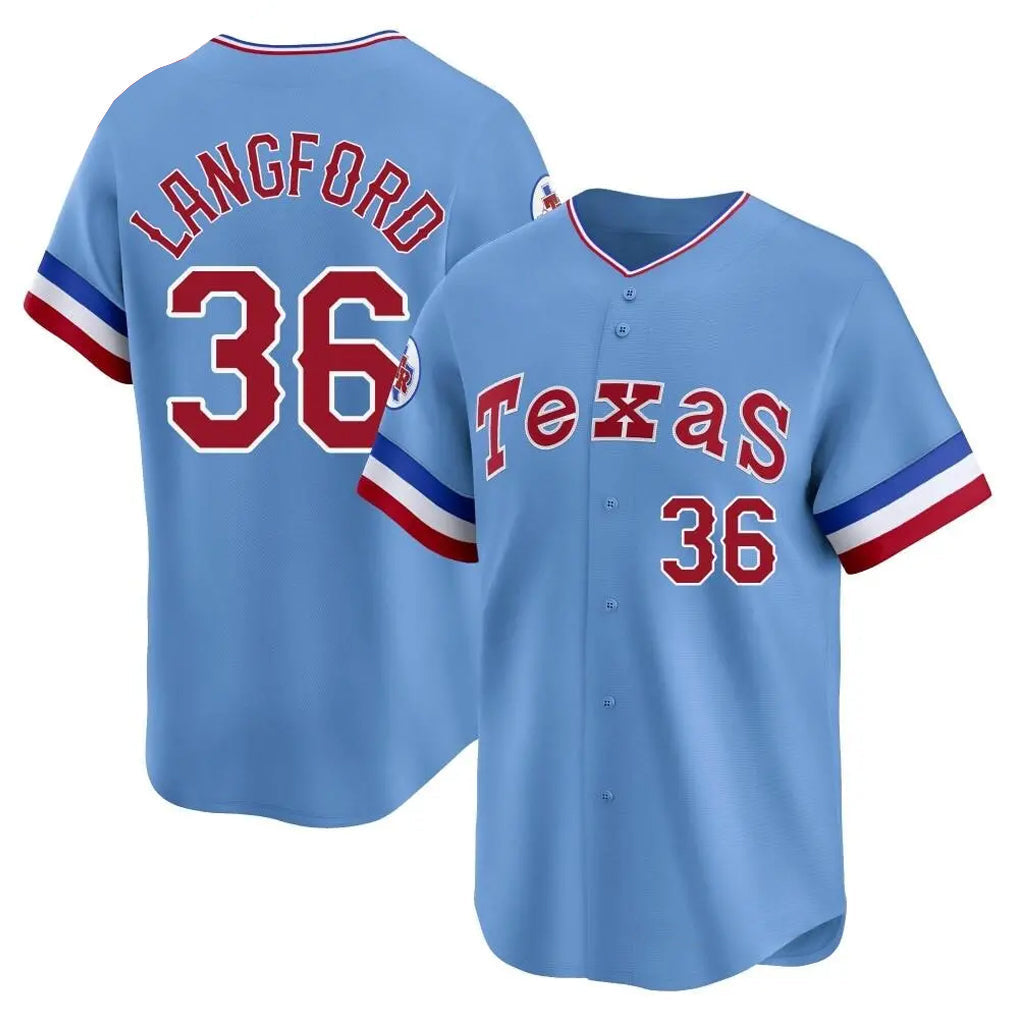 Ldoa T.Rangers #36 Wyatt Langford Player Blue Home City Connect Limited Stitched Jerseys