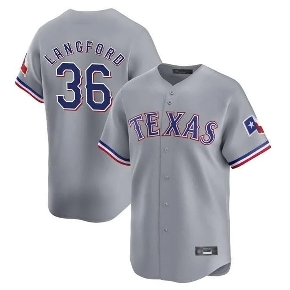Ldoa T.Rangers #36 Wyatt Langford Player Gray Home Limited Stitched Jerseys