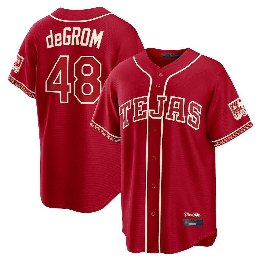 Ldoa T.Rangers #48 Jacob deGrom Player Red 2026 City Connect Limited Stitched Jerseys