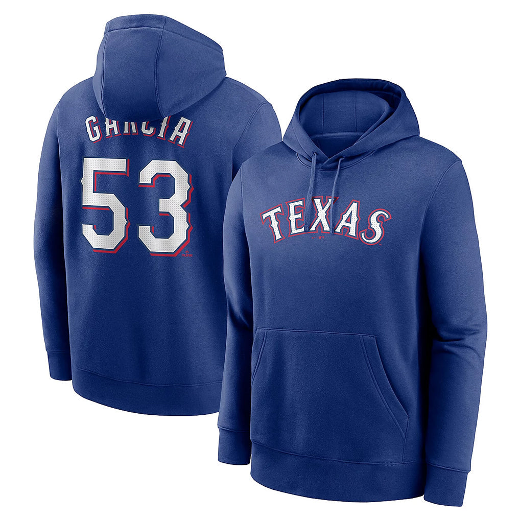 Ldoa T.Rangers #53 Adolis Garcia Player Royal Pullover Hoodie Stitched Jerseys