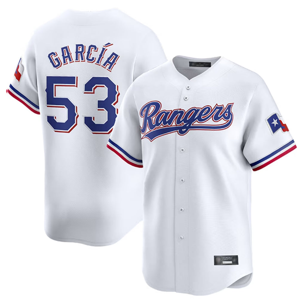 Ldoa T.Rangers #53 Adolis Garcia Player White Home Limited Stitched Jerseys