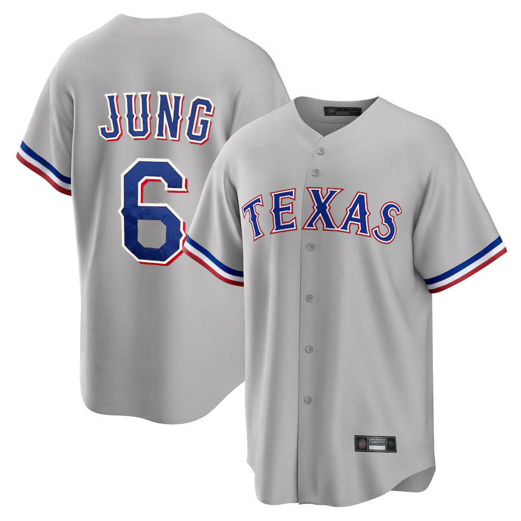 Ldoa T.Rangers #6 Josh Jung Player Gray Limited Home Stitched Jerseys