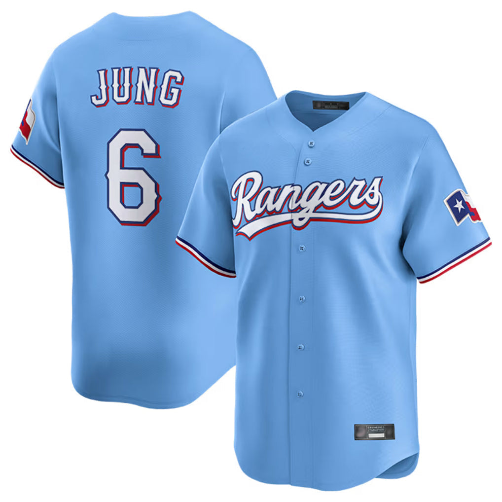 Ldoa T.Rangers #6 Josh Jung Player Light Blue Limited Home Stitched Jerseys