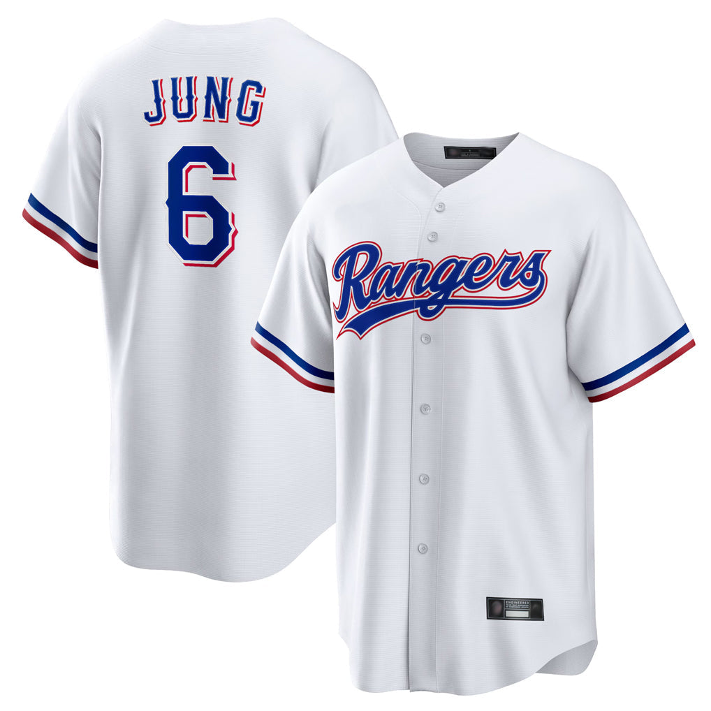 Ldoa T.Rangers #6 Josh Jung Player White Home Limited Stitched Jerseys