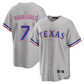 Ldoa T.Rangers #7 Ivan Rodriguez Player Gray Home Game Stitched Jerseys