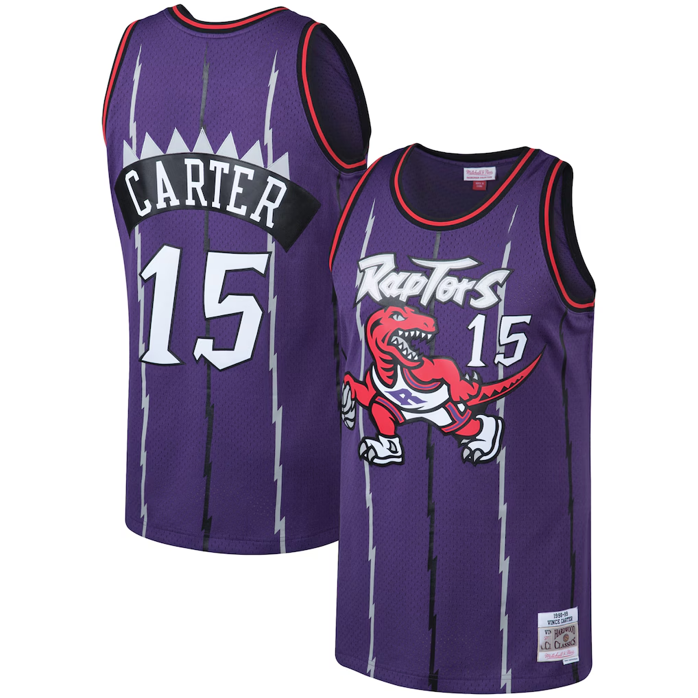 Ldoa T.Raptors #15 Vince Carter Mitchell & Ness Purple 199899 Big & Tall Hardwood Classics Swingman Jerseys
