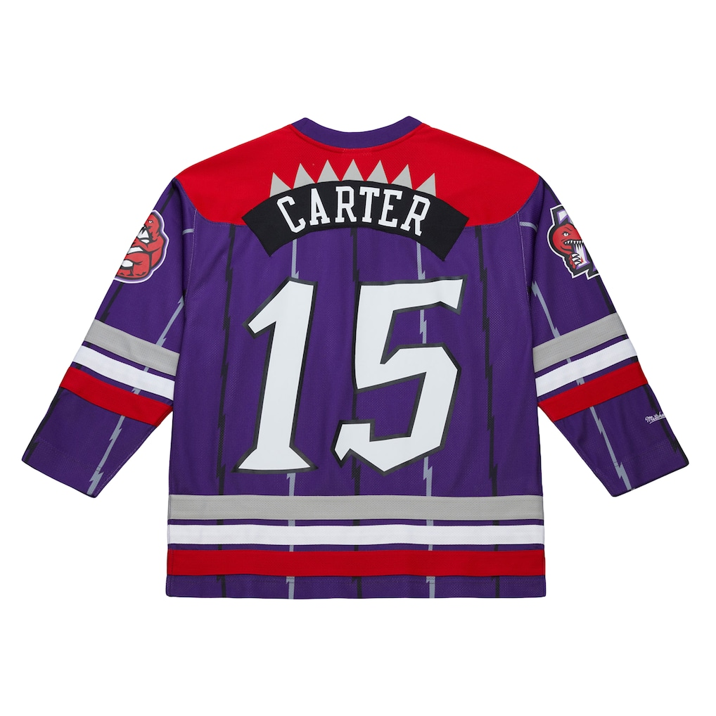 Ldoa T.Raptors #15 Vince Carter Mitchell & Ness Purple Maxxed Out Fashion Hockey Jerseys