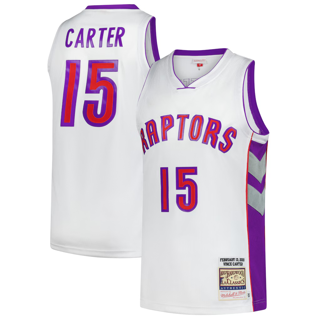 Ldoa T.Raptors #15 Vince Carter Mitchell & Ness White 2000 All-Star Game Authentic Jerseys