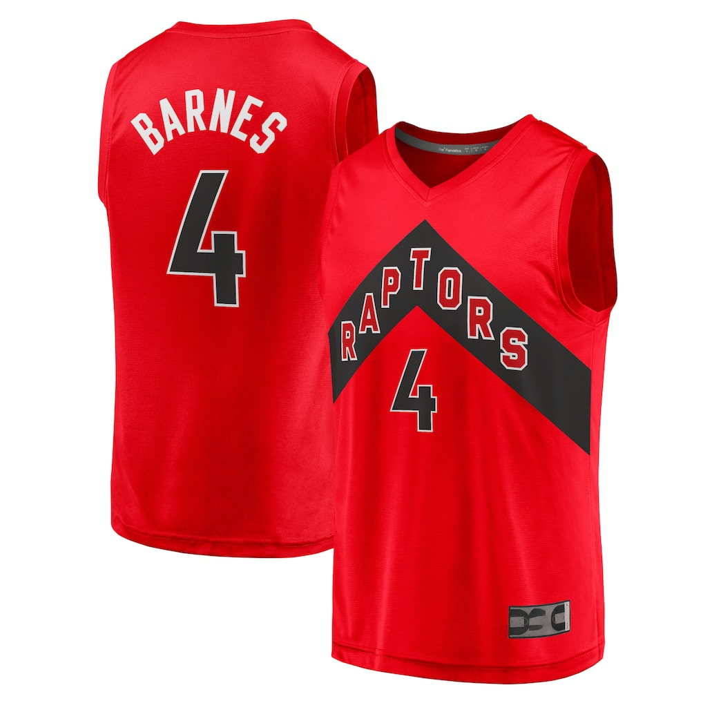 Ldoa T.Raptors #4 Scottie Barnes Red Fast Break Replica Jerseys - Icon Edition