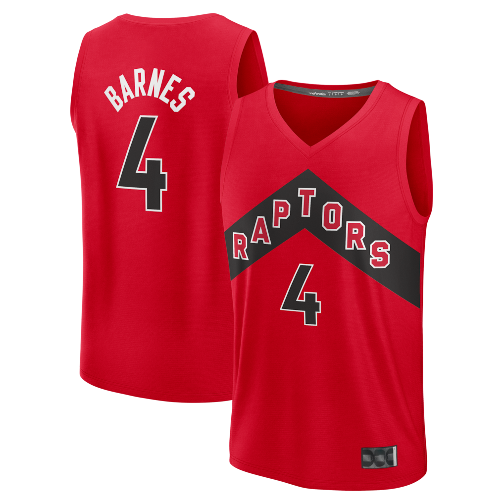 Ldoa T.Raptors #4 Scottie Barnes Red Fast Break Replica Jerseys - Icon Edition