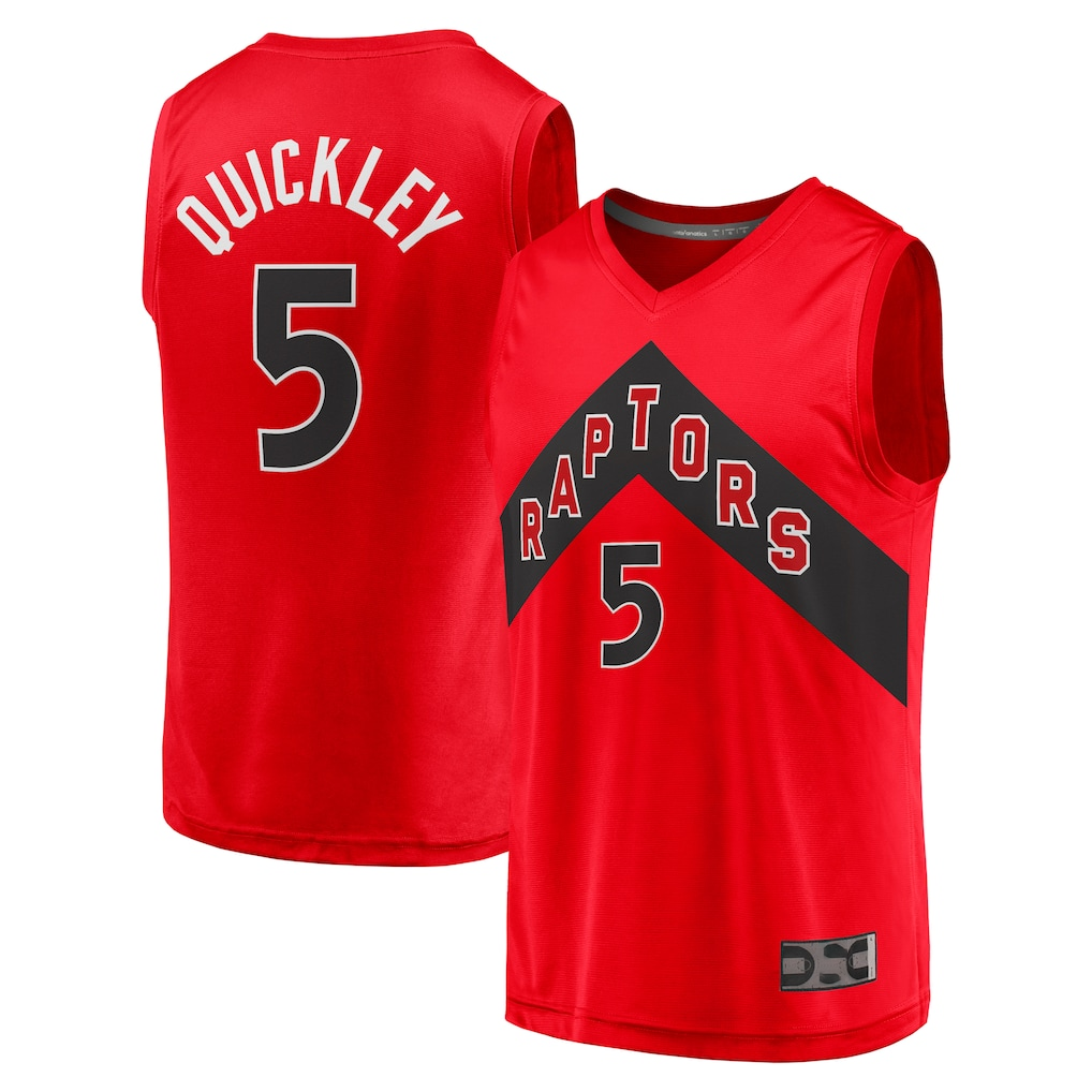 Ldoa T.Raptors #5 Immanuel Quickley Red Fast Break Player Jerseys - Icon Edition