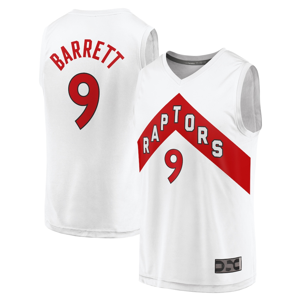 Ldoa T.Raptors #9 RJ Barrett White Fast Break Player Jerseys - Association Edition