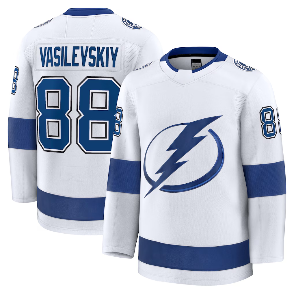 Tuec TB.Lightning #88 Andrei Vasilevskiy White Away Premium Jerseys