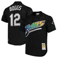 Ldoa TB.Rays #12 Wade Boggs Player Black Mitchell & Ness Cooperstown Replica Stitched Jerseys