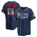 Ldoa TB.Rays #13 Junior Caminero Navy USA 250 Fourth of July Road Stadium Jersey