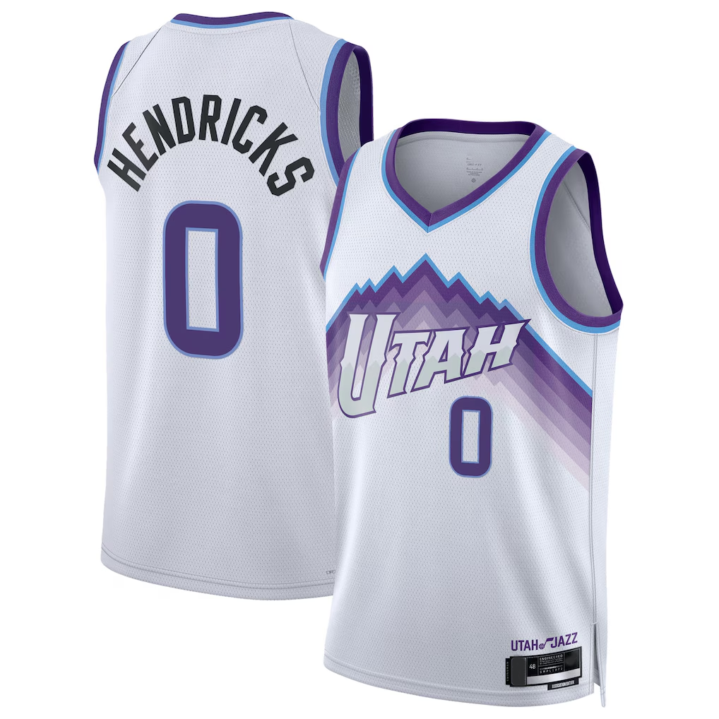 Ldoa U.Jazz #0 Taylor Hendricks White Swingman Jerseys - Association Edition