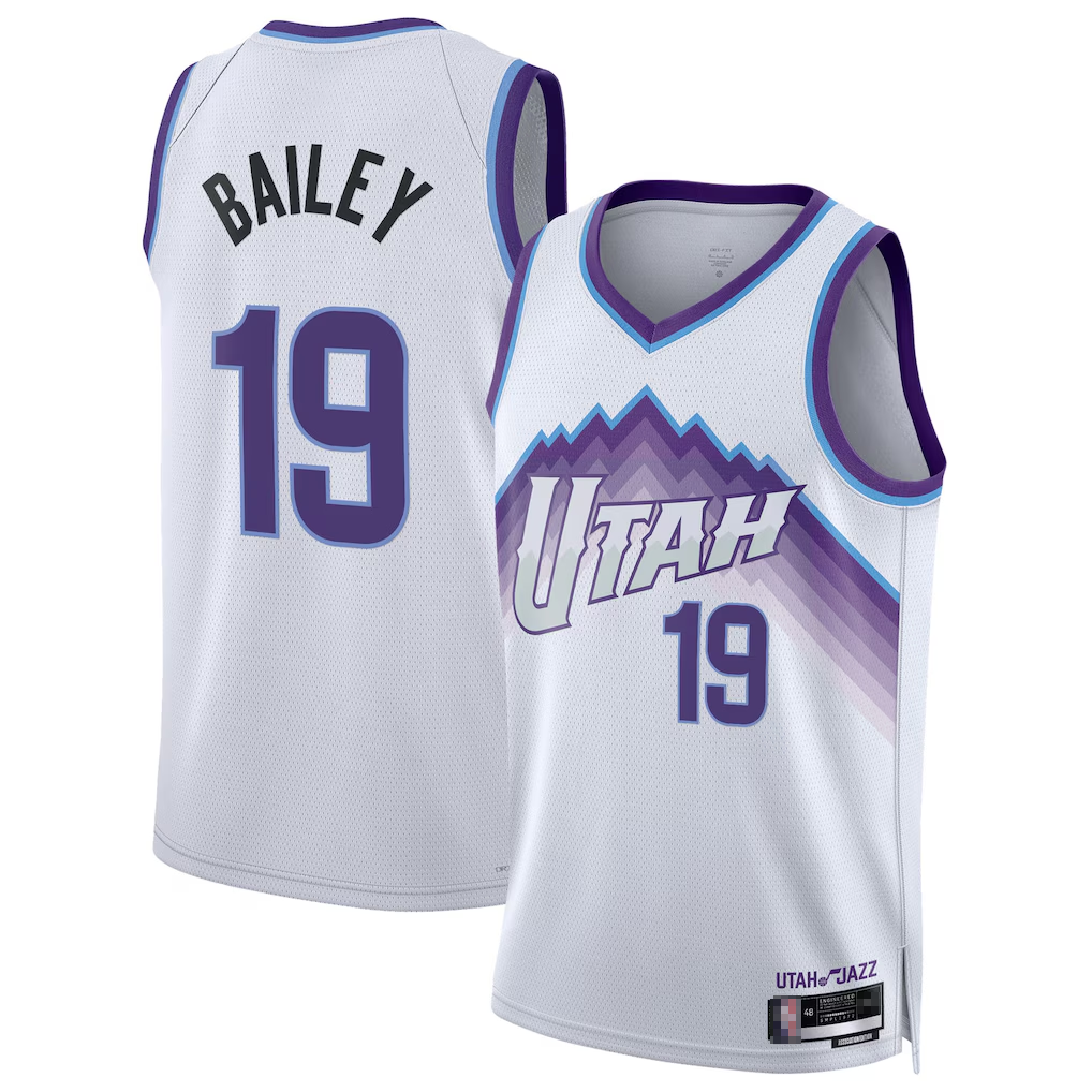 Ldoa U.Jazz #19 Ace Bailey White Swingman Jerseys- Association Edition