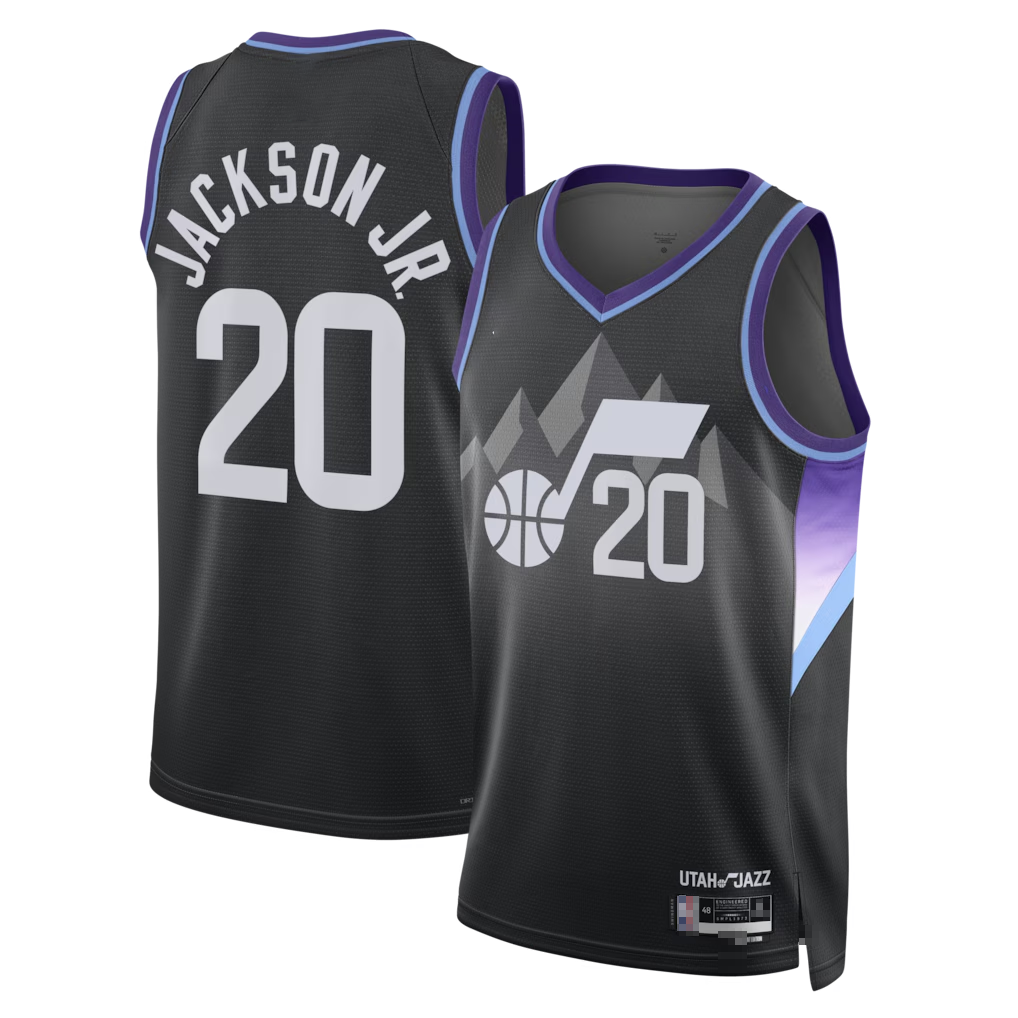 Ldoa U.Jazz #20 Jaren Jackson Jr. Black Swingman Jerseys - Statement Edition