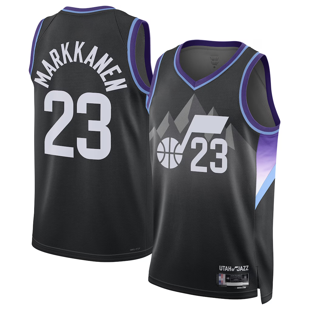 Ldoa U.Jazz #23 Lauri Markkanen Black 2024-2025 Swingman Jerseys - Statement Edition