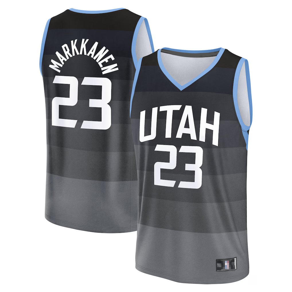 Ldoa U.Jazz #23 Lauri Markkanen Fanatics Black 2025-2026 City Edition Fast Break Jerseys