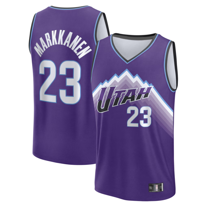 Ldoa U.Jazz #23 Lauri Markkanen Fanatics Purple Fast Break Replica Jerseys - Icon Edition