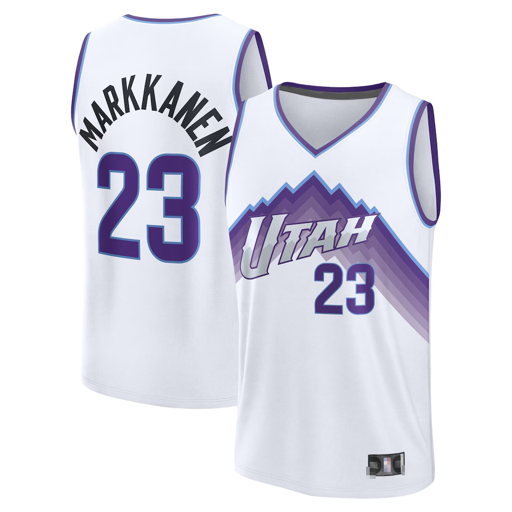 Ldoa U.Jazz #23 Lauri Markkanen Fanatics White Fast Break Replica Player Jerseys - Association Edition