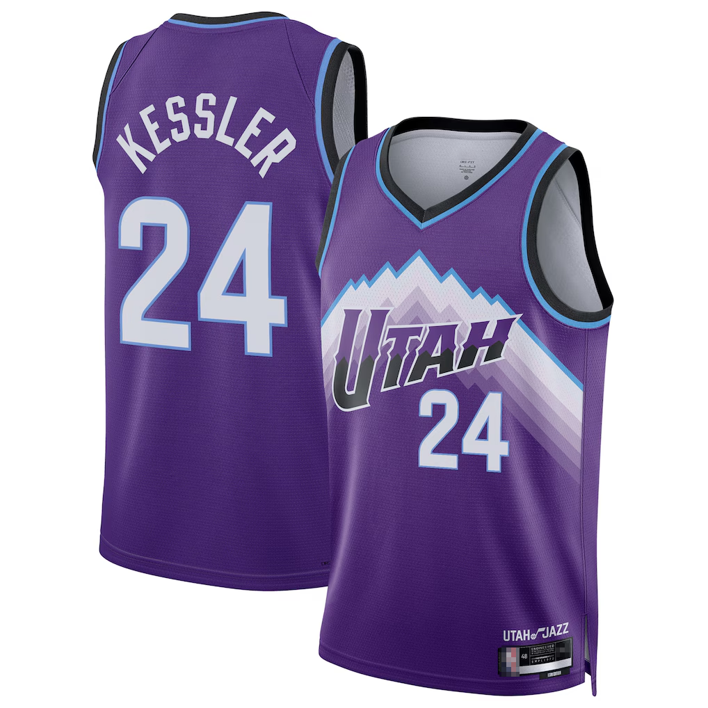 Ldoa U.Jazz #24 Walker Kessler Purple Swingman Jerseys- Icon Edition