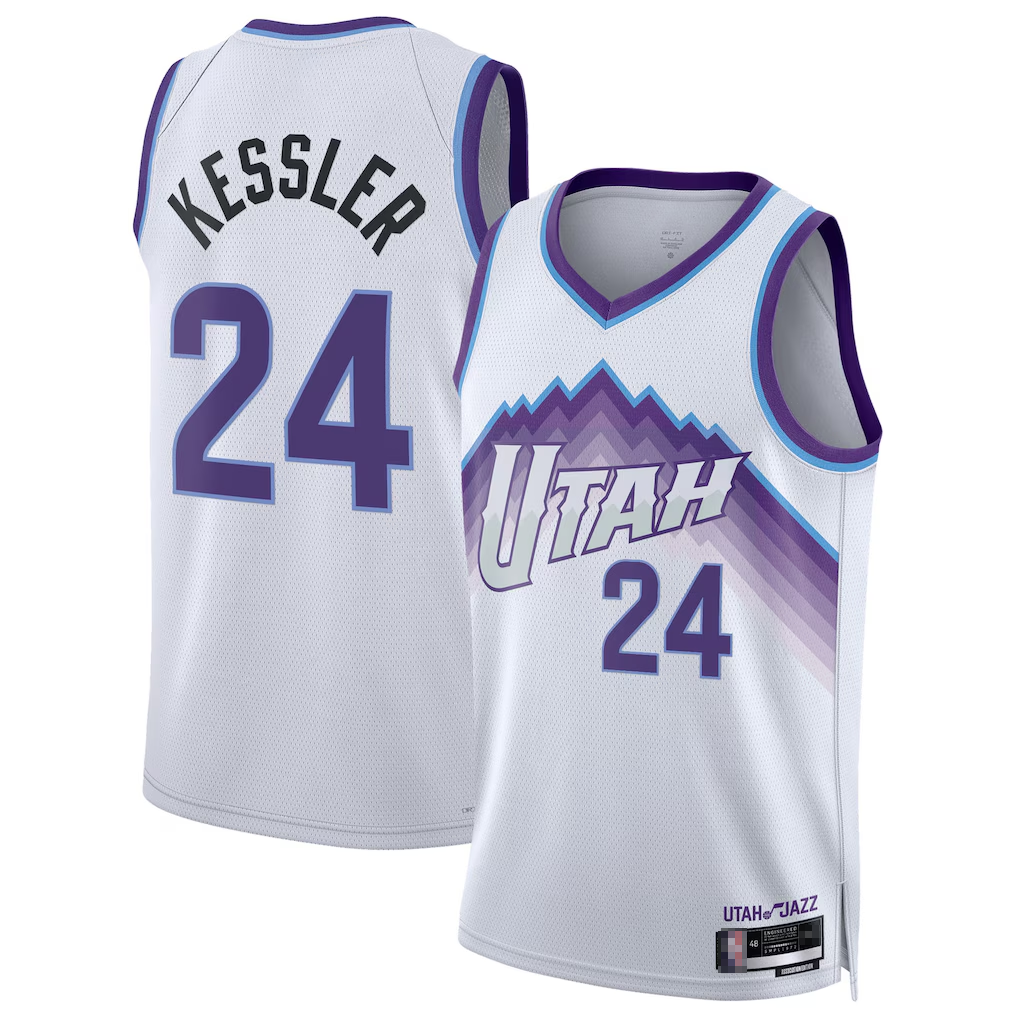 Ldoa U.Jazz #24 Walker Kessler White Swingman Jerseys - Association Editio