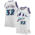Ldoa U.Jazz #32 Karl Malone Mitchell & Ness White 1996-1997 Big & Tall Hardwood Classics Swingman Jerseys