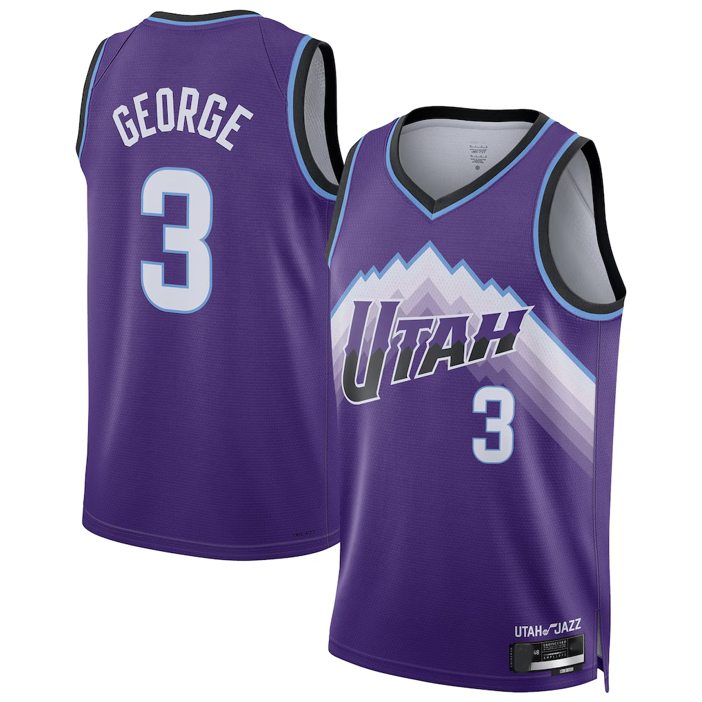 Ldoa U.Jazz #3 Keyonte George Purple Swingman Jerseys - Icon Edition