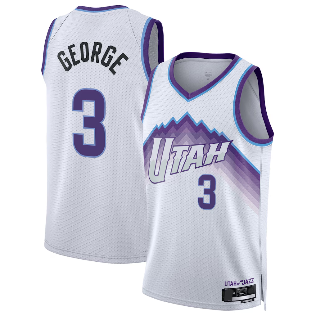 Ldoa U.Jazz #3 Keyonte George White Swingman Jerseys - Association Edition