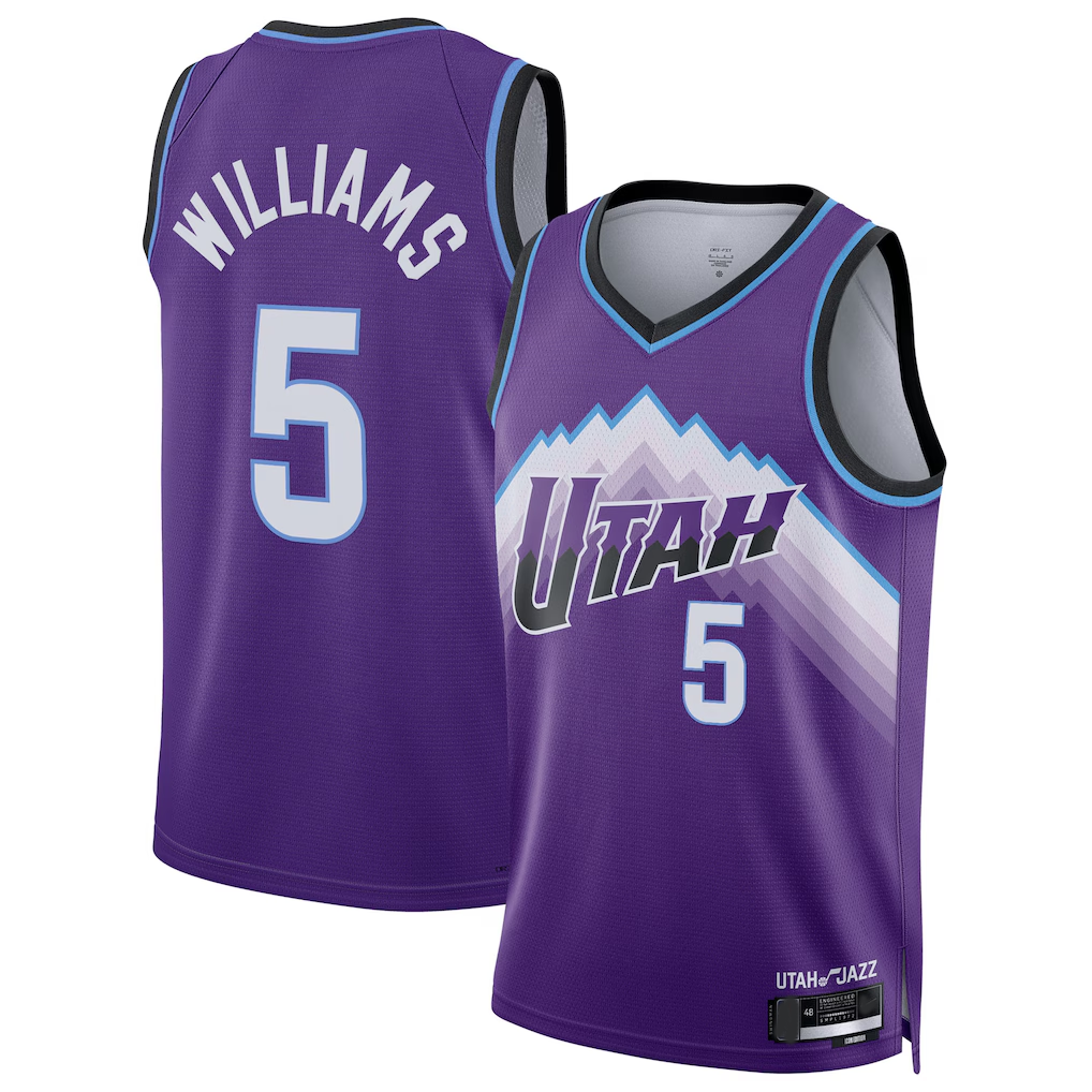 Ldoa U.Jazz #5 Cody Williams Purple Swingman Jerseys - Icon Edition