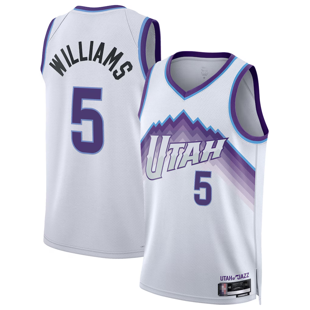 Ldoa U.Jazz #5 Cody Williams White Swingman Jerseys - Association Edition
